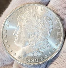* 1880 S * BU MS+ FROSTY WHITE MINT FRESH ALL ORIGINAL MORGAN SILVER DOLLAR #A32