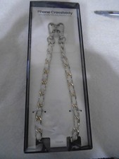 New Phone Crossbody Gold/Faux Beige Chain Universally Fits Any Phone Case