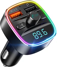 Nulaxy Bluetooth FM Transmitter, Bluetooth Car Adapter with Dual USB Charger Wir