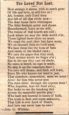 The Loved Not Lost How Strange It Seems 1871 Worcester MA Clipping TAJ8-M16