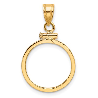 10k Gelbgold poliert 16,5mm x 1,35mm Schraubverschluss Münze Einfassung Anhänger