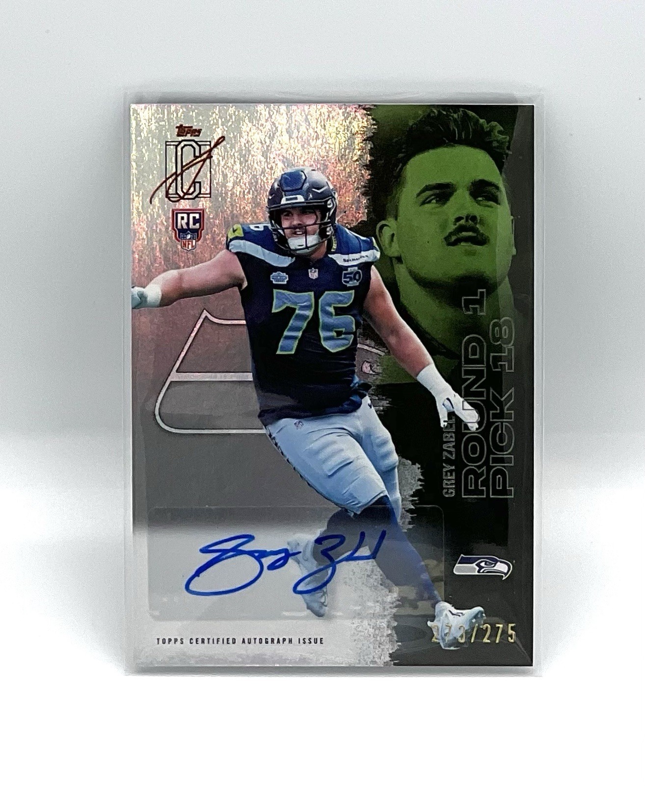 Topps 2025 Signature Class Grey Zabel Seahawks Rookie Pick 18 Auto /275 