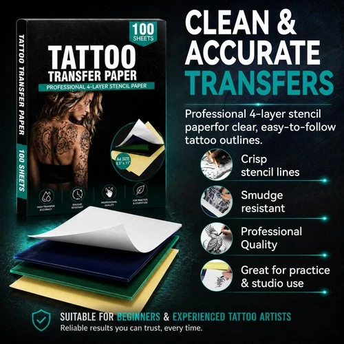 Clennaner Tattoo Transfer Paper, 8.5x11 Thermal Stencil image 2