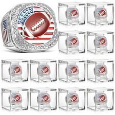 Landical 12 Set Football Championship Ring Display Case And Stand Holder