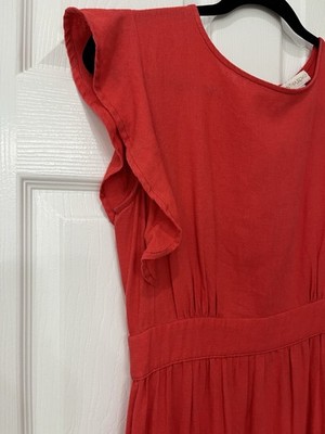Cynthia Rowley Linen Maxi Length Dress Small Red | eBay
