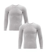 2-Pack FRUIT of the LOOM Men’s L Thermal CREW Top Waffle Base Layer • Heather