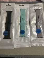 Lot of 3 Apple Watch Replacement Band Lot Multiple Colors 38mm/40mm-NEW Silicone