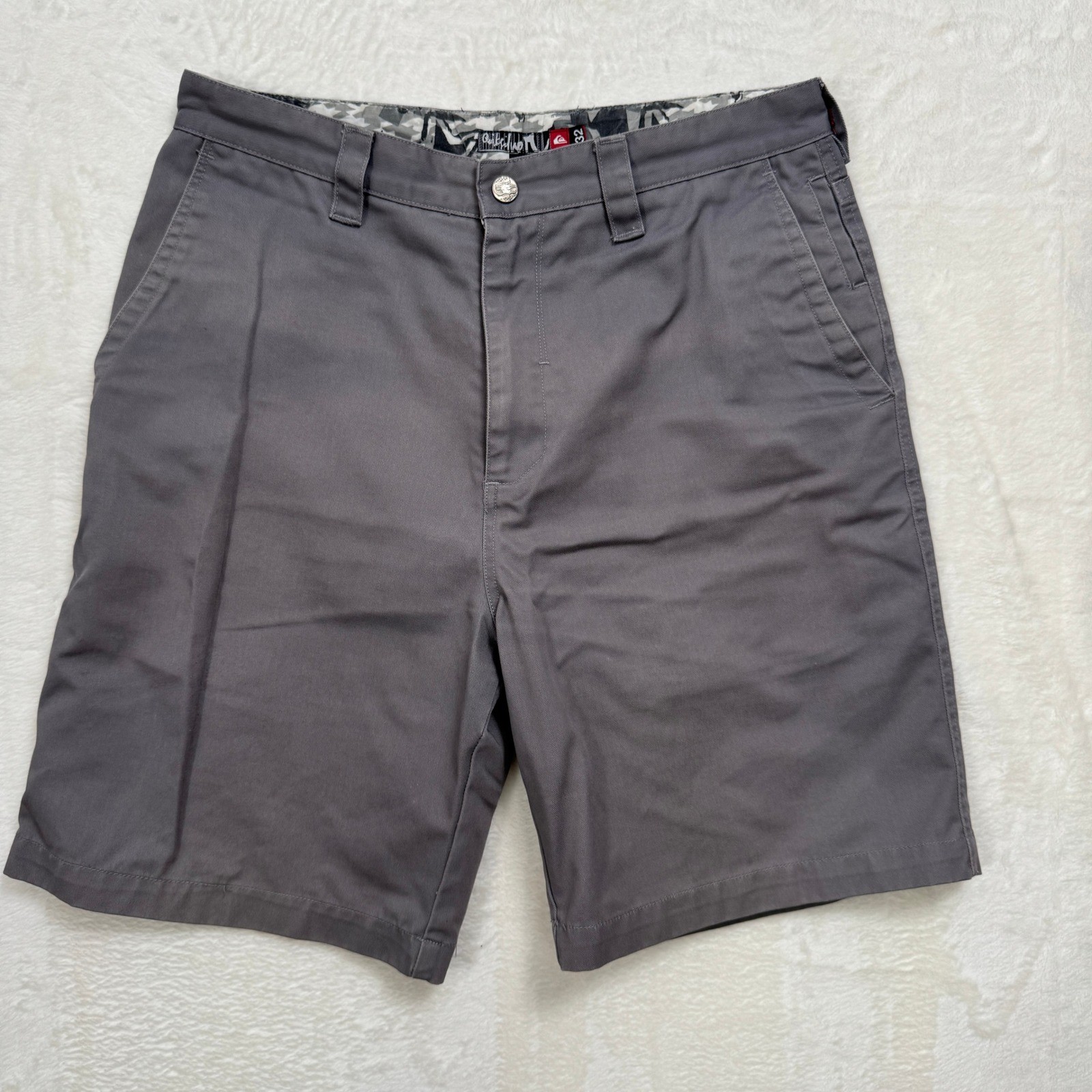 Quiksilver Walk Shorts Mens 32 Gray Chino Skater Utility Twill 5-Pocket