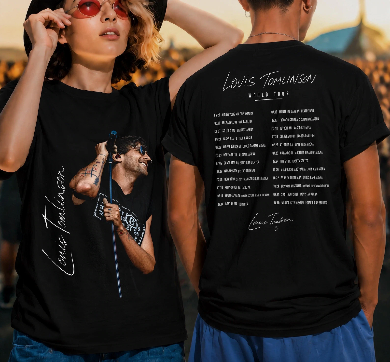 Louis Tomlinson Shirt, Retro 2026 Tour Design - Unisex Black Tee