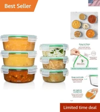Airtight Glass Tupperware Set [6-Pack] - Leak-proof, Dishwasher & Freezer Safe