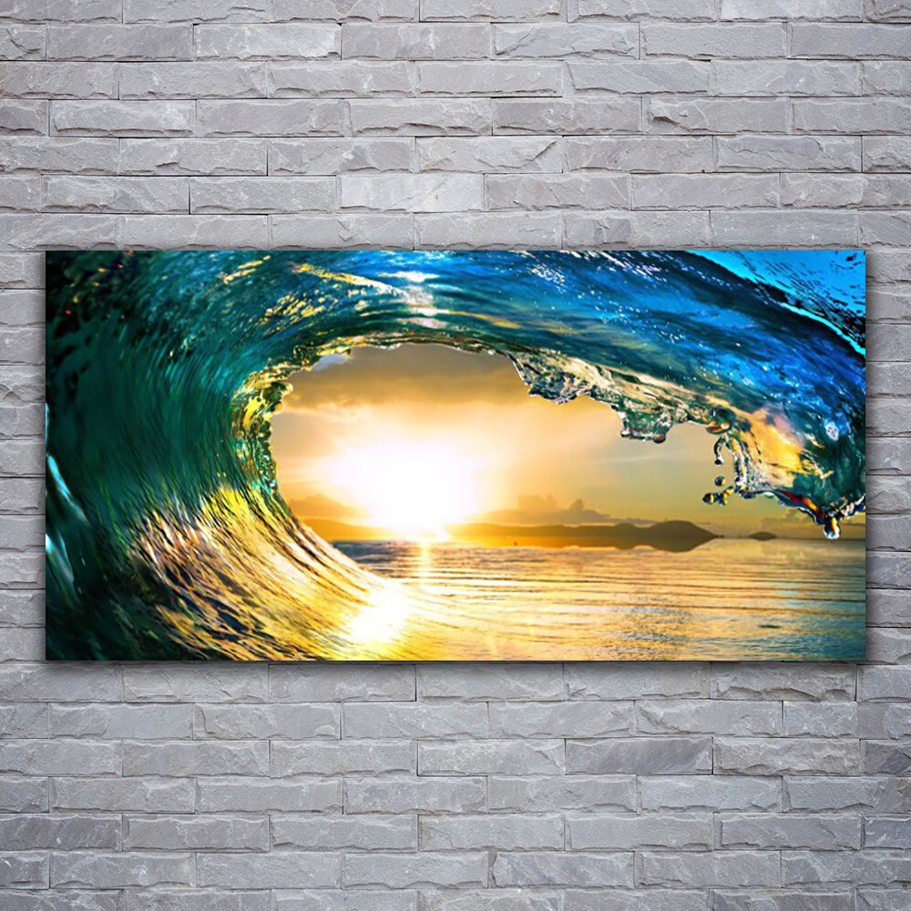Tableau acrylique mer 120x60 Tulup pour illuminer un salon sombre