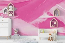 3D Pink Feather Wallpaper Wall Mural Removable Self-adhesive Sticker7998