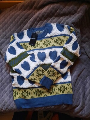 KCLOT Patchwork Heart Jacquard Sweater XS/S/36/8  NEU