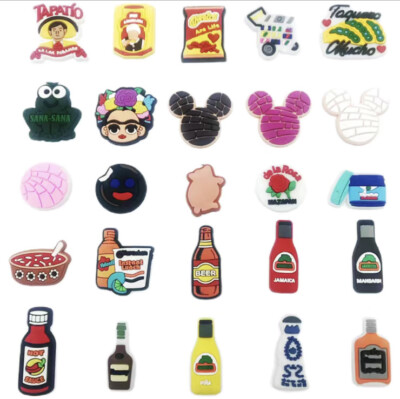 25pcs Mexican Culture Crocs Assorted Shoe Charm Frida Tapatío Chavo Mickey Charm