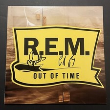 R.E.M. Peter Buck Mike Mills Signed Out Of Time Album w/Proof! JSA Authenticated