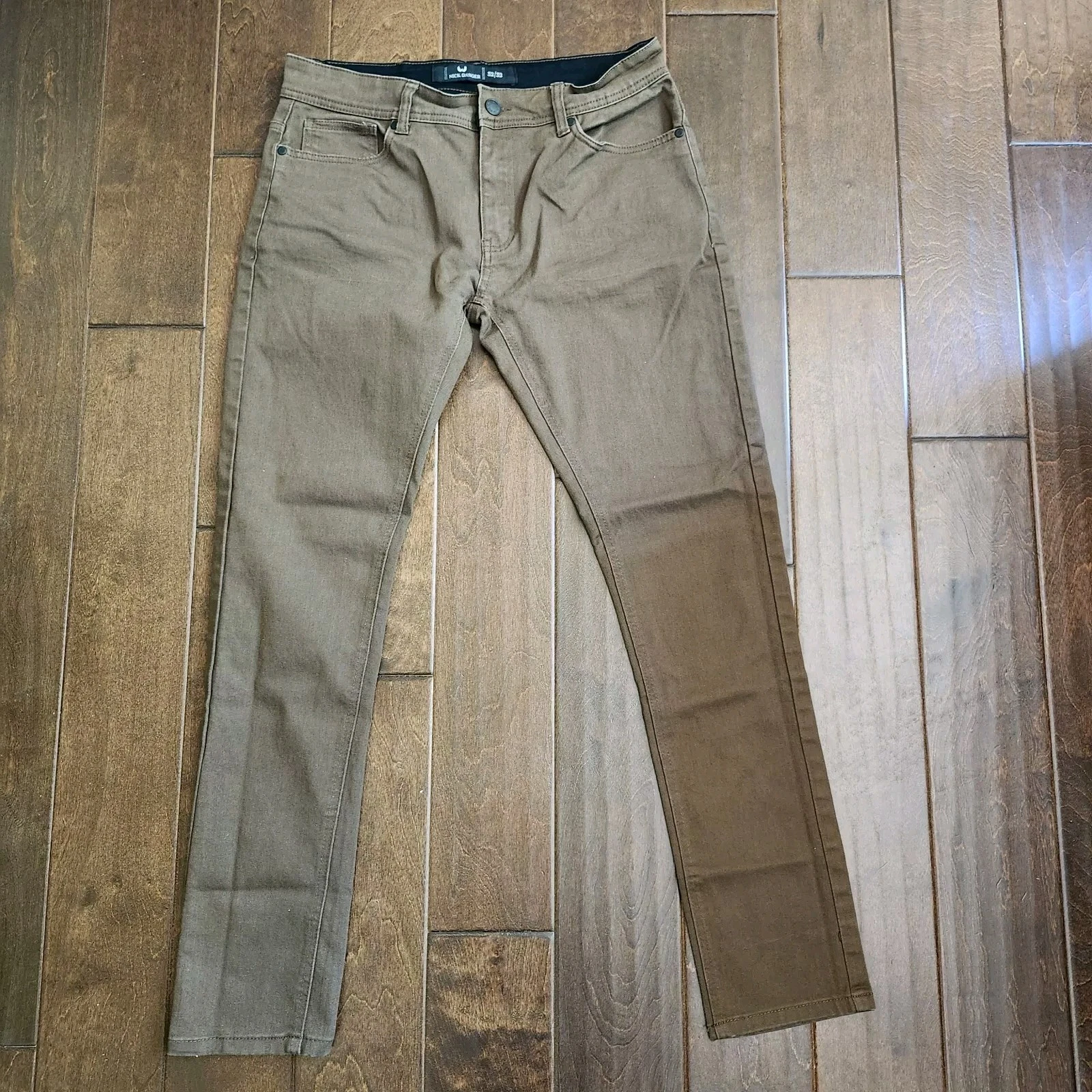 NICK DANGER Supreme Flex Pants Men 32x30 Brown Stretch Skinny Slim Fit 32x32 Tag