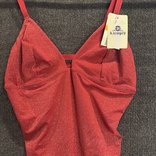 b.tempt'd Women's Small NWT Future Metallic Bodysuit Red Festivalcore Metal