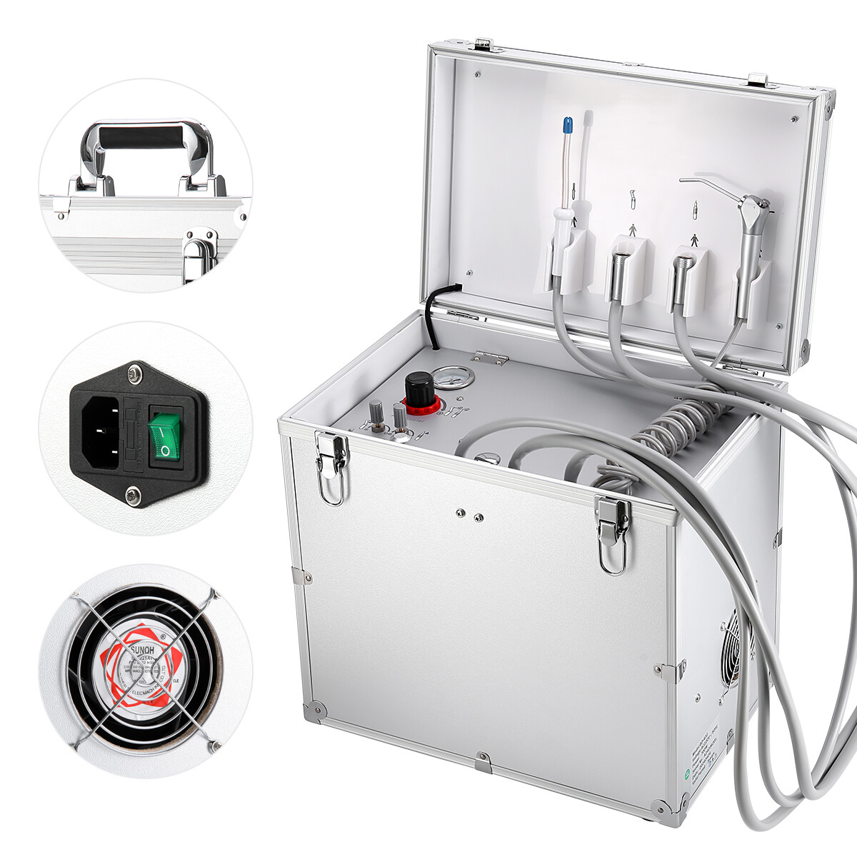 Portable Dental Delivery Unit with Air Compressor Suction Strong Weak Suction
