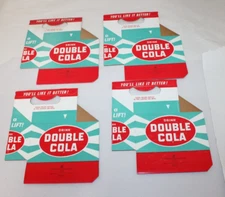 Vintage Double Cola Cardboard 6 Pack Carrier Holder Carton  lot of 4 NOS BOTTLE