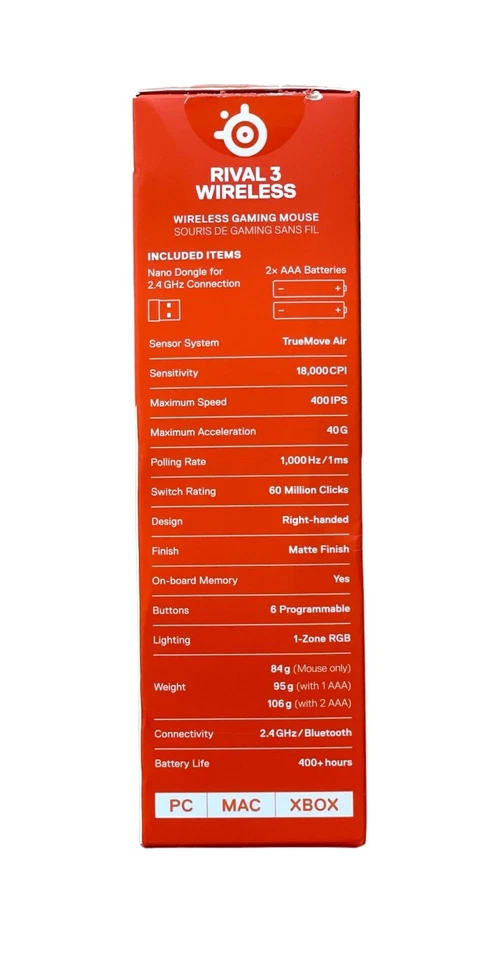 SteelSeries Rival 3 Wireless Gaming Mouse, Black (D567) - Image 4 of 4