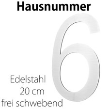 Acier inoxydable Numéro de maison 20 cm Grand 6 Brossé 2D Arial V2Aox