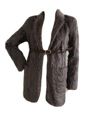 Topshop Unique Rare Brown Mohair Harness Belt Blazer Jacket Uk 6 Eu 34 Xs New