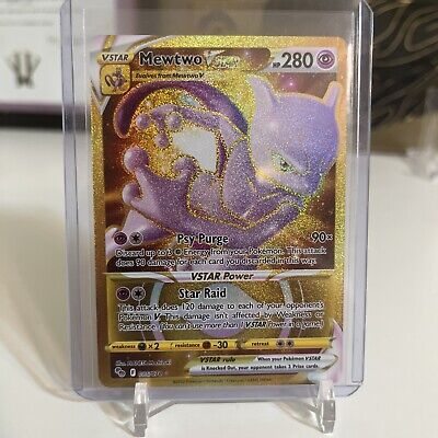 Pokémon GO MEWTWO VSTAR Gold Secret Rare Full Art 086/078 NM+ TCG Holo