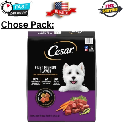 CESAR Small Breed Dry Dog Food Filet Mignon Flavor and Spring Vegetables Garnish