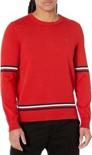 t4 Tommy Hilfiger mens Essential Signature Stripe Crewneck Pullover Sweater M