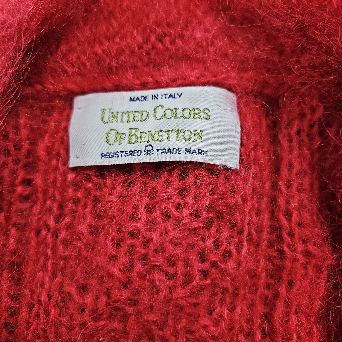 Vintage United Colors Of Benetton Italy Soft Red Mohair