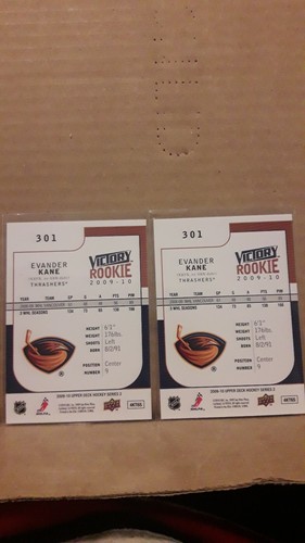 09/10 UD Victory Evander Kane RC And Gold RC (2 Cards) - Picture 2 of 2