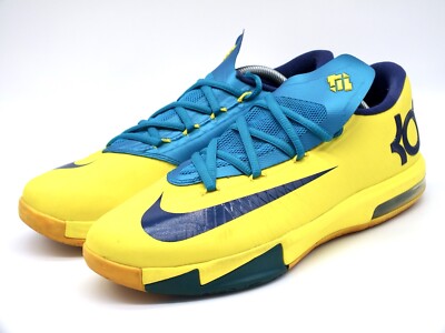 Nike KD 6 Seat Pleasant Youth Basketball Shoes Yellow/M Blue Nike KD 6 Seat Pleasant Youth Basketball Shoes Yellow/M Blue