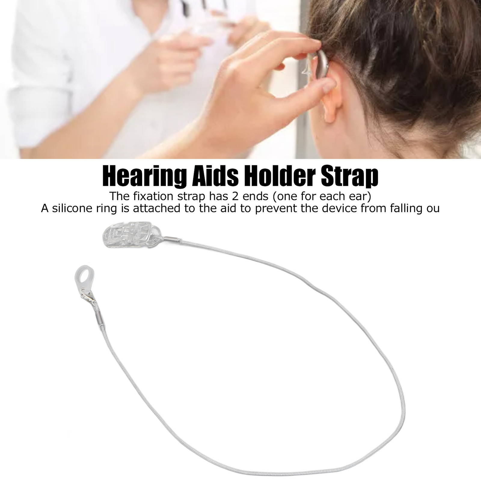 Hearing Aid Lanyard Hearing Aid Clip Holder With Silicone Rings For