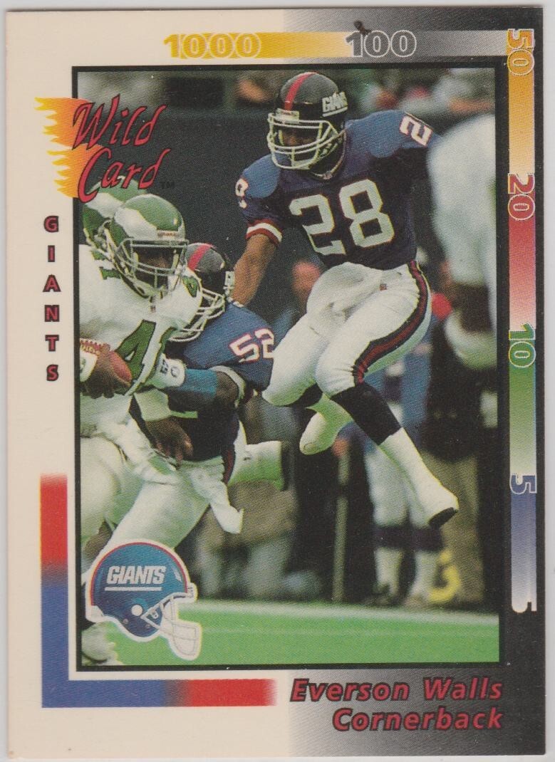 1992 Wild Card #182 Everson Walls New York Giants Grambling State