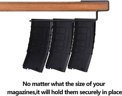 Universal Handgun Magazine Hanger Holder - 2 Pack For 5/8" To 1" Thick Shelves