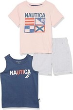 Nautica Boys 3pc Tee, Tank  Woven Short Set Size 4 5 6 7