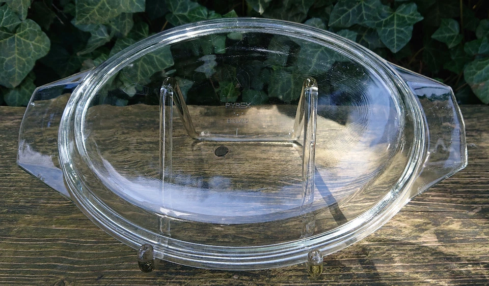 Ovalada Tapa de Vidrio para Cazuela Plato Hornear el Horno Forma PYREX England - Imagen 2 de 4