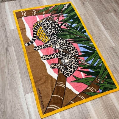 Hermes Beach Bath Towel Jin et Leo Leopard Floor Mat Cotton Hermes Beach Bath Towel Jin et Leo Leopard Floor Mat Cotton