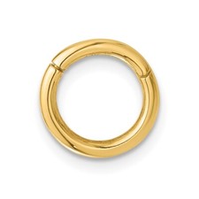 14K Yellow Gold 14 Gauge Hinged Hoop Cartilage Body Jewelry