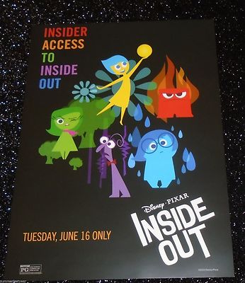 DISNEY-PIXAR INSIDE OUT FATHOM EVENTS INSIDER ACCESS 9 x 13 PROMO MOVIE POSTER