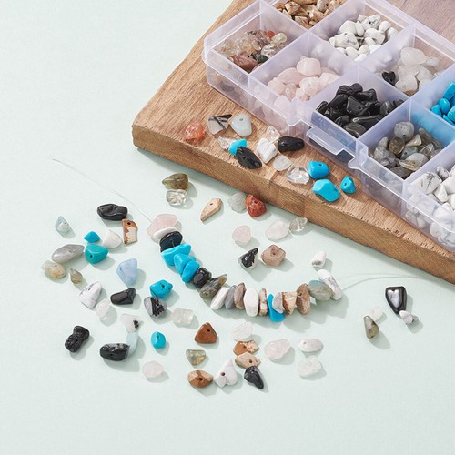 Natural Tumbled Gravel Drilled Gemstone Chips - Picture 2 of 12