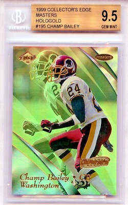 Champ Bailey 1999 Edge Masters HOLOGOLD 24/25 BGS 9.5 Jersey # 💎 Rookie HOF