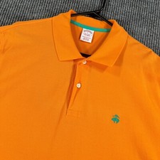 Brooks Brothers Performance Polo Shirt Mens Large Orange Short Sleeve Casual