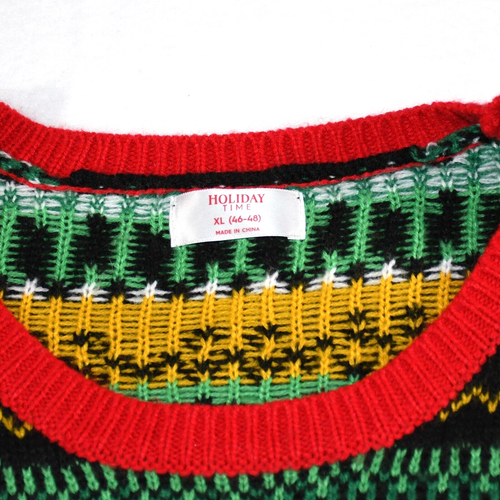 Ugly Christmas Sweater Adult XL (46-48) Santa with Red Party Cup Holiday Time - Picture 8 of 14