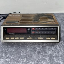 VTG GE Clock Radio model 7-4616B two wake times Red LED snooz Tested 