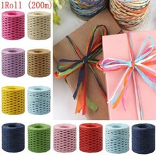 200m/roll Raffia Ribbon Paper Rope Cord String Wrapping Package Packing Decor