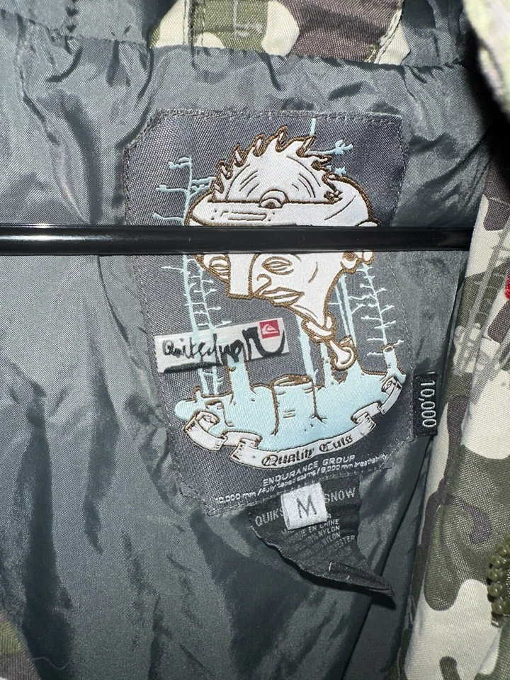 Vintage Quicksilver Camo Snowboard Ski Jacket Mens Medium - Image 3 of 4