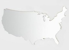 Bespoke Map Shaped Mirrors - Any country or state - Many Colours Available