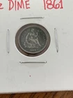 1861 SEATED LIBERTY HALF DIME 90% SILVER NICE DETAIL CIVIL WAR ERA GREAT PATINA