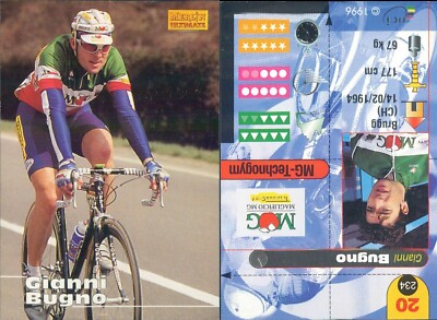 Gianni Bugno, Mg-Technogym-N.20-R@R@ Fahrrad Card Merlin 96-Neu, Edikola